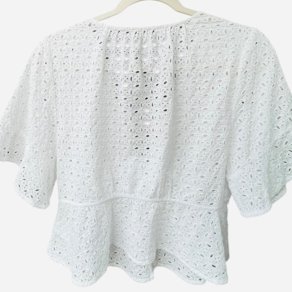 Madewell Eyelet Tie-Front BlousL - Picture 6 of 10